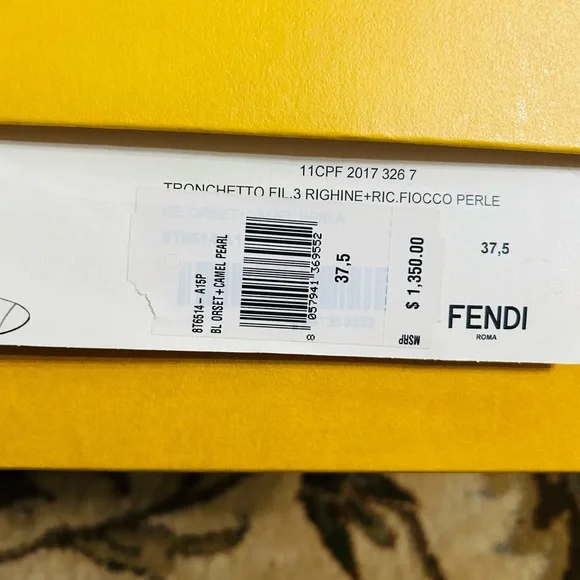 FENDI BOOTS TRONCHETTO FIL.3 WITH PEARLS 7.5 SIZE - Picture 11 of 14